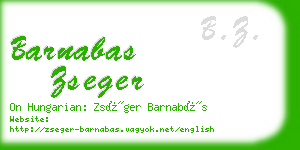 barnabas zseger business card